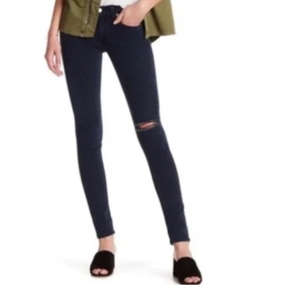 Rag & Bone Terra Blues Distressed Skinny Jeans Dark Wash 31 - Picture 1 of 9
